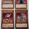 Image 3 : Four Assorted Magician Girl Holo Yu-Gi-Oh Trading Cards 