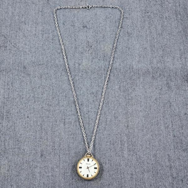 Nice Modern Webster Chalet Pocket Watch on Necklace Chain ~ Working Condition