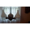 Image 1 : Vintage Electrified Angle Lamp As Shown - Frosted Replacement Shades - No Markings  