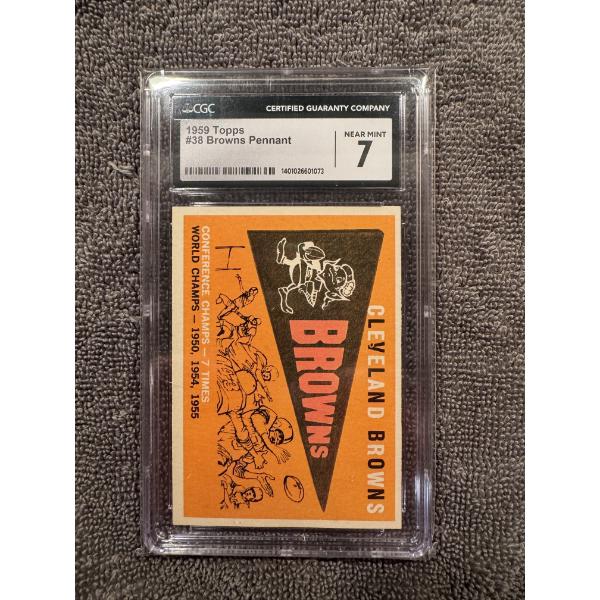 1959 Topps #38 Browns Pennant Football Card - CGC 7 