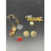 Image 1 : Assorted Costume Jewelry - Pocket Watch with Coin attached - Beaded Watch Bracelet - 2 Indian Head