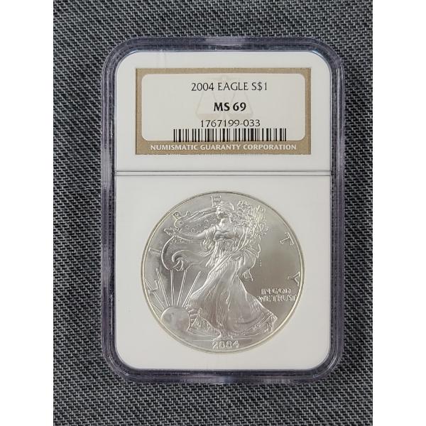 NGC MS69 2004 American Silver Eagle 1 Oz Round