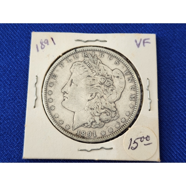 1891 VF 90% Silver Morgan Dollar