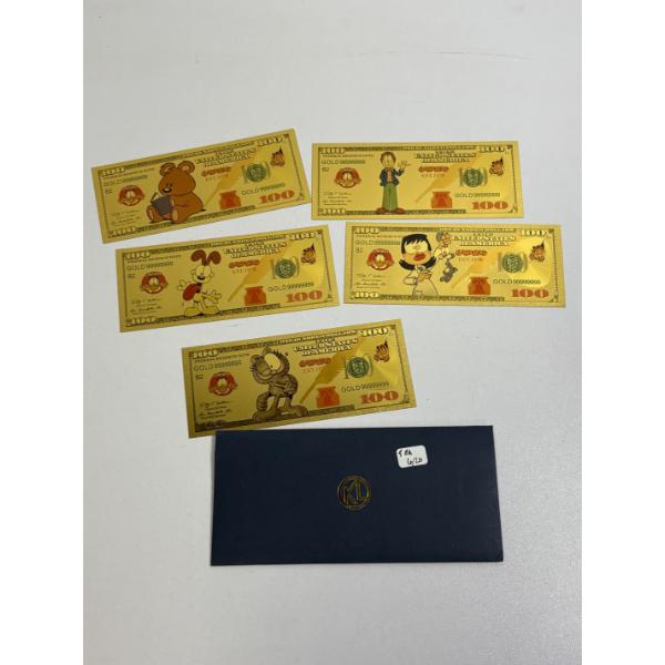 Garfield "100" Dollar Gold Foil Notes - Novelty/Collectible Items - with Envelope - Garfield 