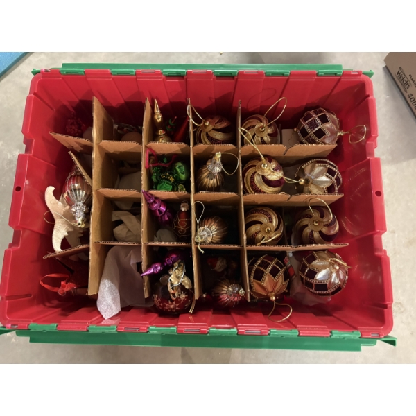 *Pick Up At Mantua Home-No Shipping Available*  Storage Bin Full of Gorgeous Christmas Ornaments in 
