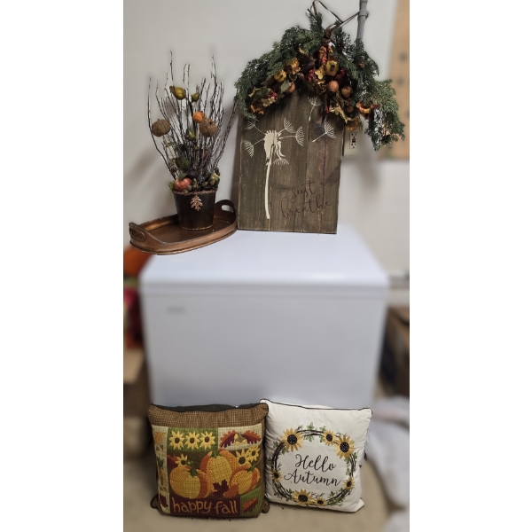 Fall Decor incl 2 Pillows, Copper Tray and More