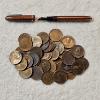 Image 1 : Vintage Solid Bronze U.S. Presidential Tokens with Esterbrook Iridium-Tipped Fountain Pen
