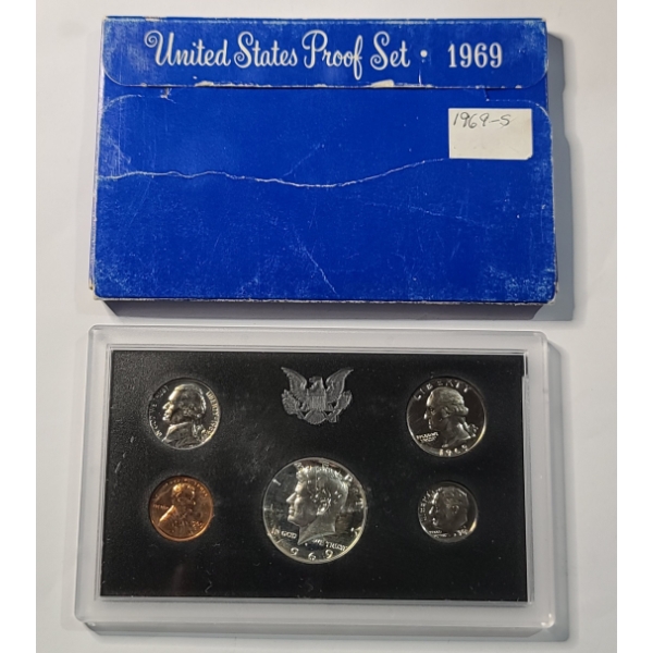 1969 United States Proof Set Featuring 40% Kennedy Half Dollar