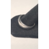 Image 2 : Men's 14K White Gold Wedding Band With Diamond - Size 10.5 - Weight: 8.8g