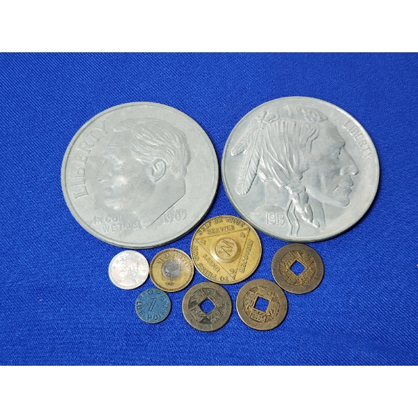 Lot of Assorted Large Novelty Coins and Tokens