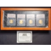 Image 2 : Nice Wooden Display Collection Box Ft. Four Anacs PR70 DCAM Presidential Dollar - First Day of Issue