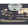 Image 2 : Lot of Assorted Vintage Jewelry Including Some Sterling (7.5 GRAMS), Crystal Dish & More!
