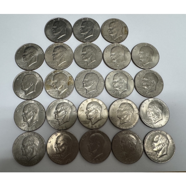 United States Eisenhower Dollars-Assorted Dates- $23.00 Face Value- Incredible Condition!!