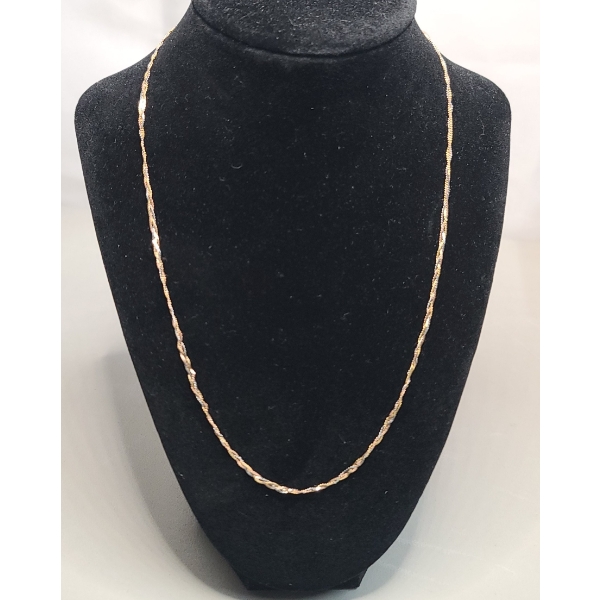 14K Gold Tri-Color 20" Braided Necklace - Weight: 3.9g