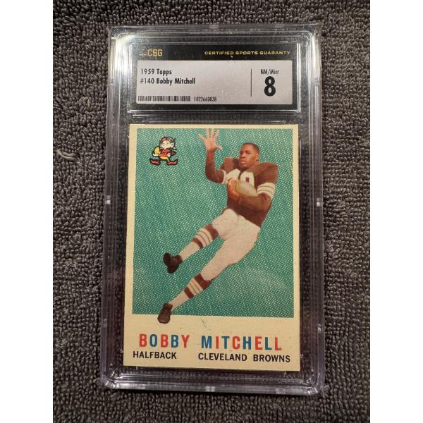 1959 Topps #140 Bobby Mitchell Cleveland Browns Football Card - CSG 8 - Impressive Card