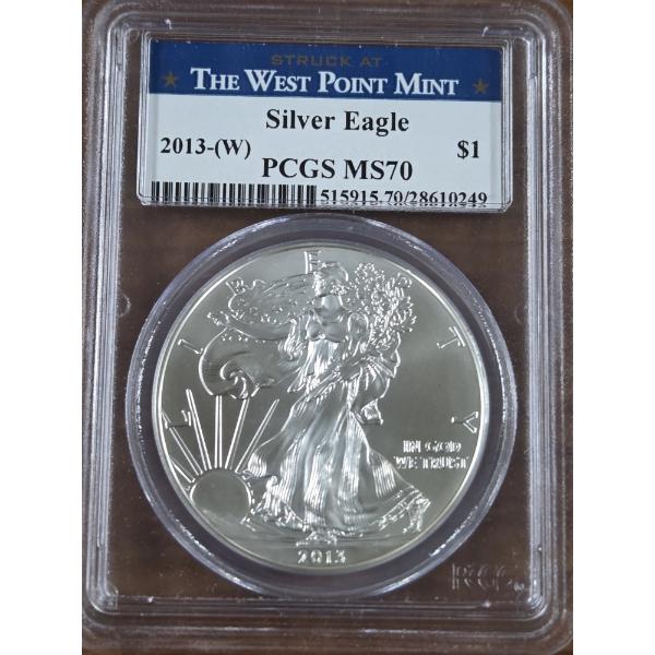 The West Point Mint 2013 Silver Eagle PCGS MS70 999 Fine Silver Ounce