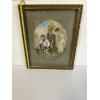 Image 3 : Vintage 3D Framed Clay Picture - Woman at a Well, Man with Dog - Professionally Handcrafted- 21x17' 