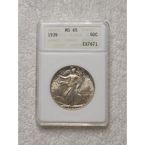 ANACS MS65 Graded 1939 Silver Walking Liberty Half Dollar