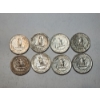 Image 2 : Lot of 8 Assorted Years Silver Washington Quarters FV: $2.00