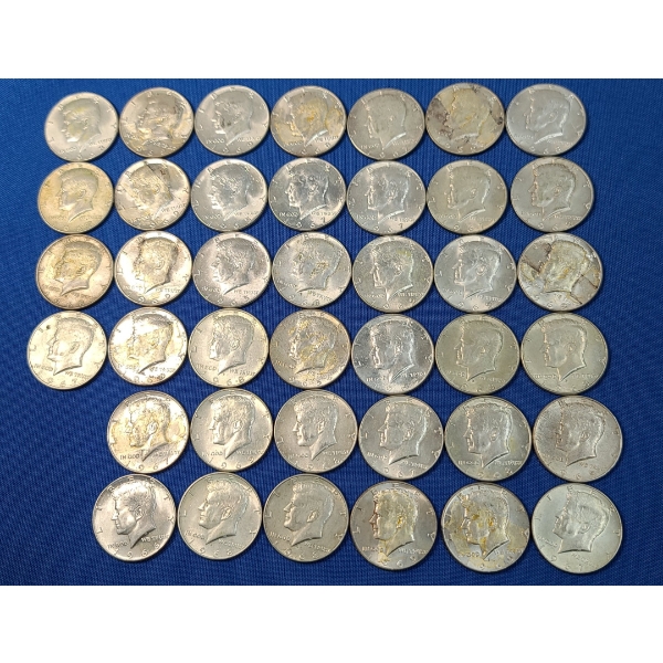 Assorted Years 40% Silver Kennedy Half Dollars - Face Value: $20