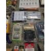 Image 5 : Storage Tote With Mostly New Items Including, Mini Air Nailer, DeWalt Glasses, Batteries, Fasteners 