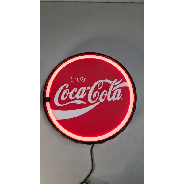 12" Coca-Cola Bottle Cap Shaped LED Sign In Box
