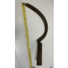 Image 5 : Vintage Scythe farm tool with steel blade and natural wood handle - 16 inches 