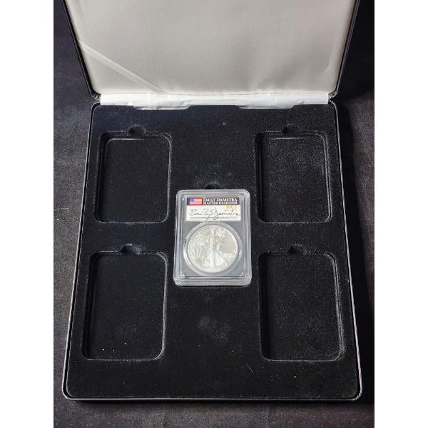 PCGS SP70 2022-W Burnished Silver Eagle 1 Oz Silver Round Signed By Emily Damstra Master Designer