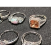 Image 5 : Gorgeous Sterling Silver Rings Ft. Stunning Opal & More - Weighing Total of 20.4 Grams