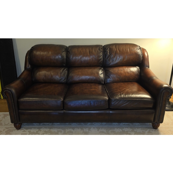 Brown Leather Couch - 80L x 38D