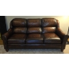 Image 1 : Brown Leather Couch - 80L x 38D