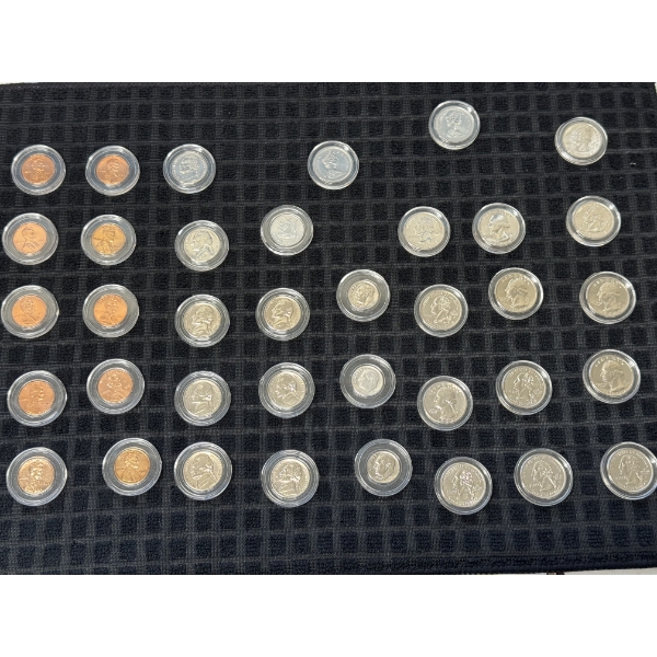 	Unique Coin Collection Of Various Sizes And Face Values, 37 Coins - Mint Condition