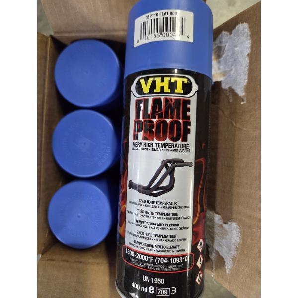 Six New Cans Of VHT Flame Proof Very High Temp Flat Blue Spray Paint