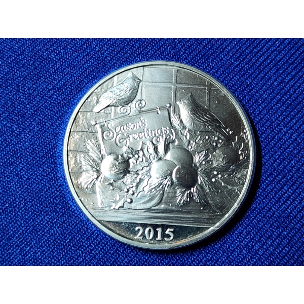 Season's Greetings 2015 Silver Round - 1 Troy oz .999 Fine Silver
