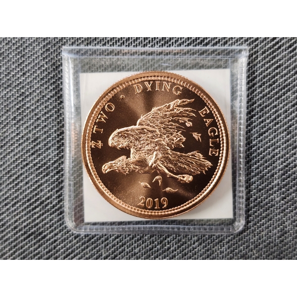 Zombucks 1 ADVP oz .999 Fine Copper Round - 2019 Dying Eagle