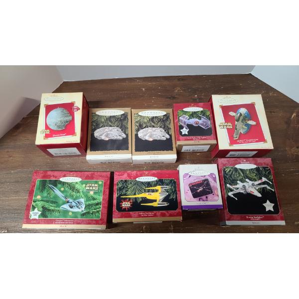 (9) 90's Early 2000's Star Wars Space Vehicles Keepsake Ornaments 