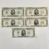 Image 1 : Five United States Green Seal $5 Federal Reserve Notes - Face Value $25.00