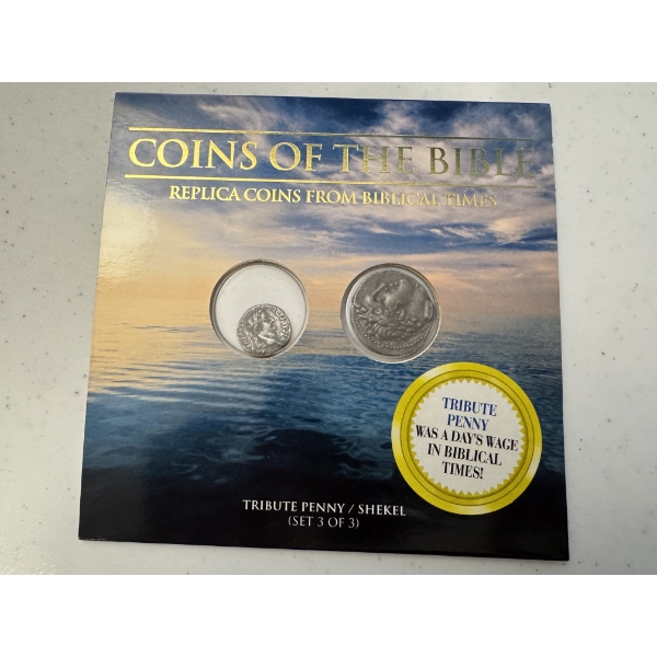 Coins of the Bible - Tribute Penny & Shekel Replica Coins - Mint Condition In Whitman Packaging