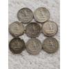 Image 2 : 8 Vintage United States Washington Quarters Composed of 90% Silver - AFV $2.00