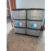Image 1 : 2 Plastic Three Drawer Storage Bins