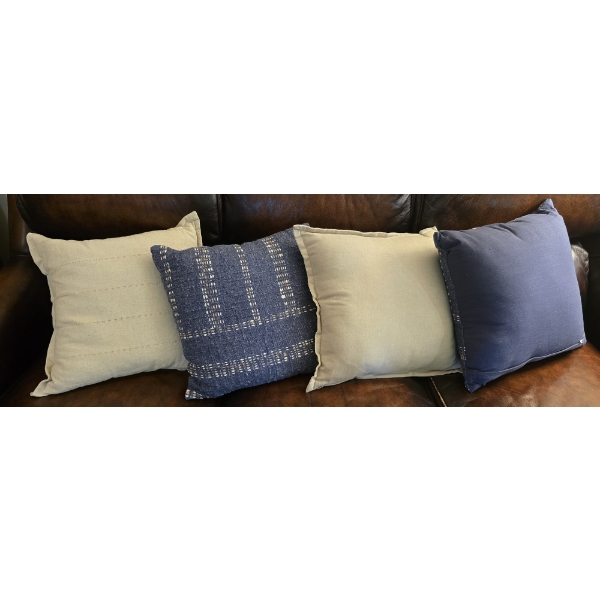 (4) 15" Square Throw Pillows - All 2 Sided