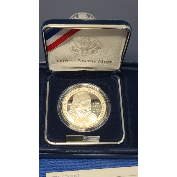2006 Benjamin Franklin Commemorative Coin Program 90% Silver Proof Coin From The U.S Mint
