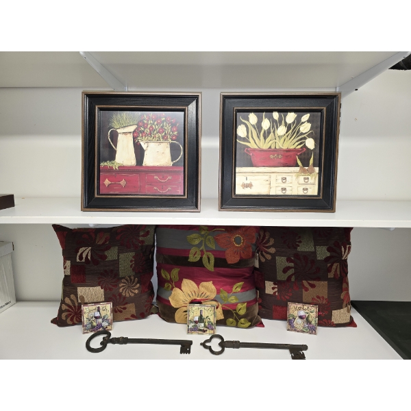 Home Decor incl 2 Large Keys, Pillows, Wall Art and More