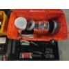 Image 4 : Two Plastic Tool Boxes With Flooring Tools, Knife & Sheath, Tape, Blades & More