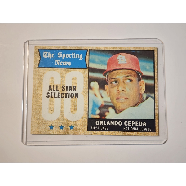 1968 Topps All Star Orlando Cepeda Baseball Card - Excellent Condition in Holder