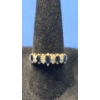 Image 1 : 14K Women's Gold Ring With Dark And Clear Stones - Size: 7 - Weight: 2.4g