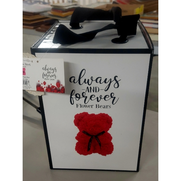 New In Box Original Packaging - Unique Flower Bear 9 3/4" Tall 