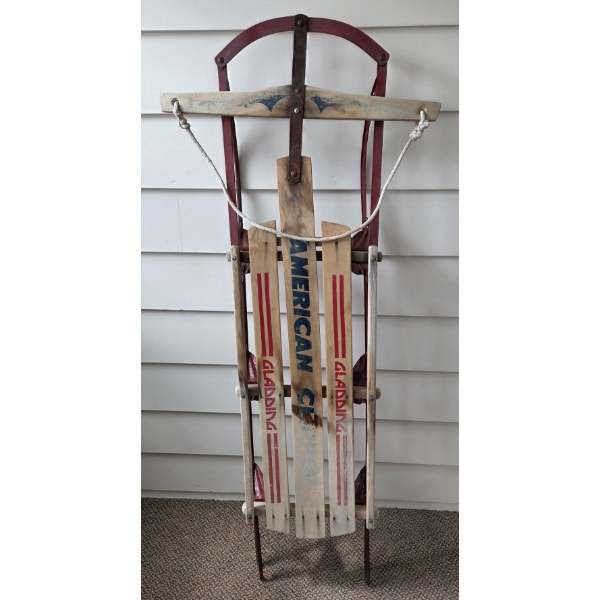 PICKUP IN CANTON - Great Vintage American Clipper 22''x54'' Wood Sled  