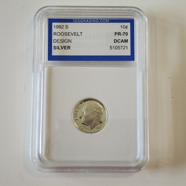 1992-S Roosevelt Silver Dime IGS PR 70 DCAM