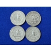 Image 2 : x4 Assorted Years U.S. 90% Silver Washington Quarters FV: $1.00